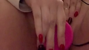 Trying to fit a new toy in my tight pussy