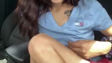 Cute amateur masturbating in Lowe’s parking lot