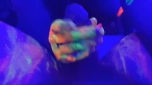 Hot tinder college slut glow paint blacklight cock sucking