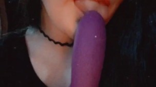 Dildo blowjob tease 