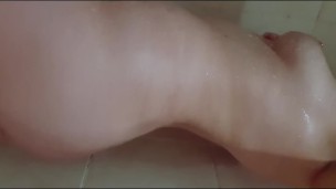 Hot girl playing in the shower