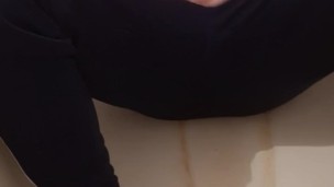 Wild masturbation in the bathroom