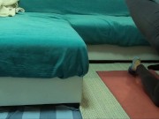 Innocent virgin teen reacts to DICK FLASH by TEASING ASS to help stepbro! HOT CUMSHOT over PANTIES!  1/16