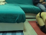 Innocent virgin teen reacts to DICK FLASH by TEASING ASS to help stepbro! HOT CUMSHOT over PANTIES!  8/16