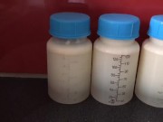 Lait frais du matin avec le tire lait