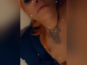 Orange hair lightskinned bbw plays with pussy till she cums hard!