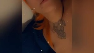 Orange hair lightskinned bbw plays with pussy till she cums hard!