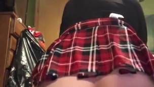 Trans femboy takes big dildo 