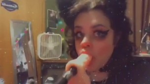 Trans femboy uses fuck machine
