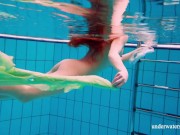 Cutest hairiest teenie Nina gets naked underwater 16/16