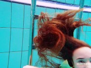 Cutest hairiest teenie Nina gets naked underwater 7/16