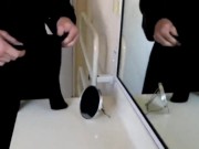 THICK WHITE DICK JERKS OFF TO ENORMOUS CUMSHOT ALL OVER THE BATHROOM MIRROR! SOLO MALE ORGASM