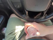 Edging slow handjob in public car cumshot  9/16