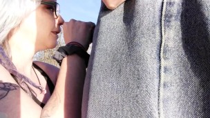 Sexy Milf Hiking at Lake, and Sucks Cock and The Mr. Cums on Her Pretty Face!