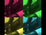 wife handjob in black satin gloves causes big cumshot 14/16