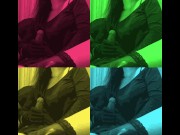 wife handjob in black satin gloves causes big cumshot 16/16