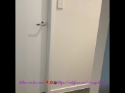 Horny housewife sucks and fucks in the hallway until she cums , full video available at my onlyfans