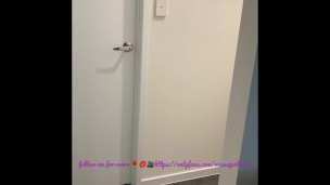 Horny housewife sucks and fucks in the hallway until she cums , full video available at my onlyfans