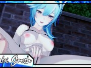 Eula fingering herself and having a squirting orgasm - Genshin Impact Hentai