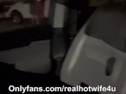 Hotwife fucks  bull in the car while husband drives 10/16