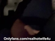 Hotwife fucks  bull in the car while husband drives 9/16