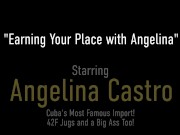 Curvy BBW Angelina Castro Strap On Fucks Brunette With Glasses Fit Sydney! 1/16