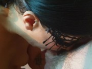 Française me suce la bite et avale mon sperme 10/16