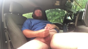 Stroking my pierced shaved cock outside