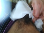 Crazy Fetish Slut PinkMoonLust Smells Own Pee Pee Piss Toilet Paper Urine Public Restroom Bathroom 13/16