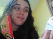 Crazy Fetish Slut PinkMoonLust Smells Own Pee Pee Piss Toilet Paper Urine Public Restroom Bathroom 9/16