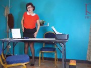 SEXRETARY Secretary shows pussy The boss shoots a naked secretary on video 3/16