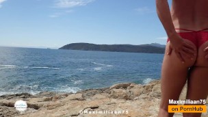 Promotion of my slave on the beach. He failed !! Humiliation & Small Dick