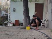 Under a flowering pear