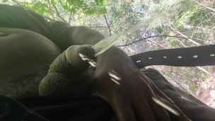 Tiktok hit yo dance ho piss video black dick pissing slow mo in woods #10
