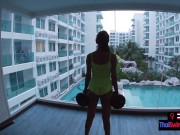 Thai teen trying to keep in shape but boyfriend trying to fuck her 3/16