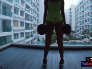Thai teen trying to keep in shape but boyfriend trying to fuck her 4/16