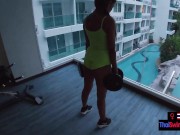 Thai teen trying to keep in shape but boyfriend trying to fuck her 6/16