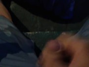Jerkin off outside 