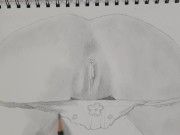 Drawing a vagina and panties porn art video number 2