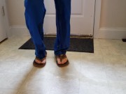 Nurse wetting her scrubs 11/16