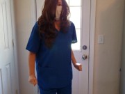 Nurse wetting her scrubs 3/16