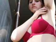 Armpit Worship in Red Bra 14/16
