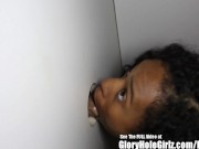 Gorgeous Ebony Babe Swallows and Fucks Glory Hole Cocks 15/16