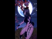puppy girl dancing in the moonlight