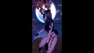 puppy girl dancing in the moonlight