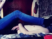 FUN WITH MY SUB, HANDS TIED! ;) toe sucking, trampling, footjob, facesitting and orgasm! 2/16