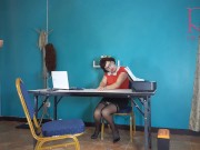 SEXRETARY Secretary shows pussy The boss shoots a naked secretary on video 2/16