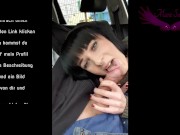 Busty German Girl Sucking Dick In Car Gets Caught, PUBLIC