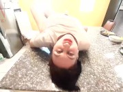 Housewife stripping at the kitchen desk 11/16