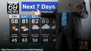 Channel69 News - Black Chubby Weather Man Jacks Slippery Cock Busts Fat Nut, Cums Hard in Suit
